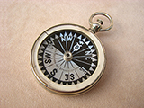 Antique J H Steward pocket compass with mother of pearl dial, circa 1880